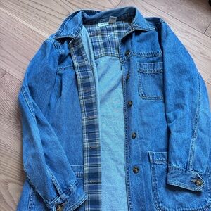 Vintage Cabin Creek plaid lined Jean jacket size M